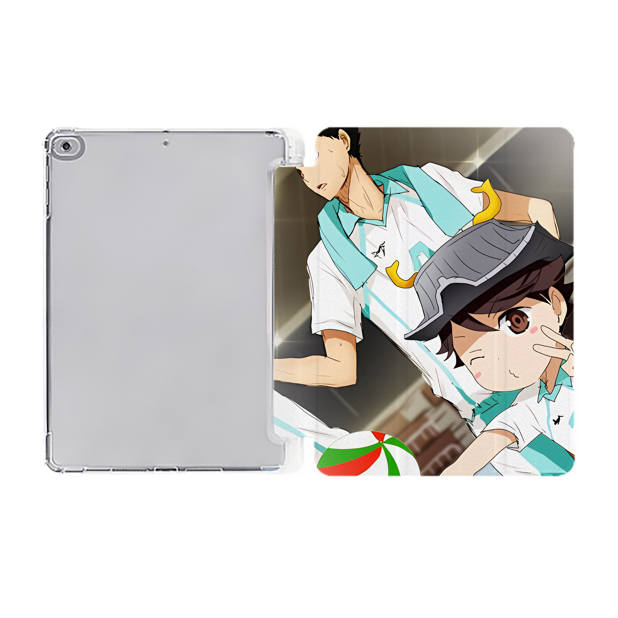 （画像用） ハイキュー!! Haikyu!! IPad ケース ペン収納付き 三つ折りスタンド PUレザー×シリコン 対応機種9.5/10.5/10.9インチ